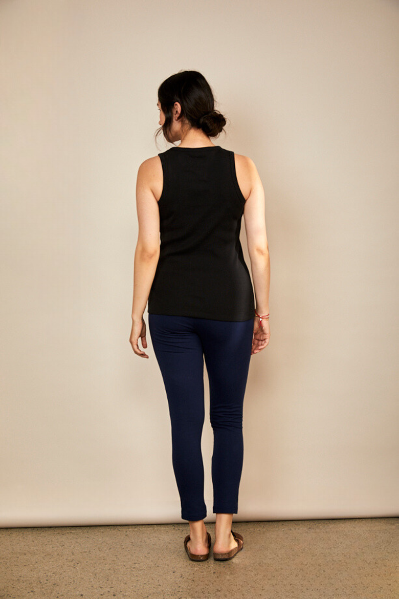 Women's Rib Racer Vest, Alternate, color, Black