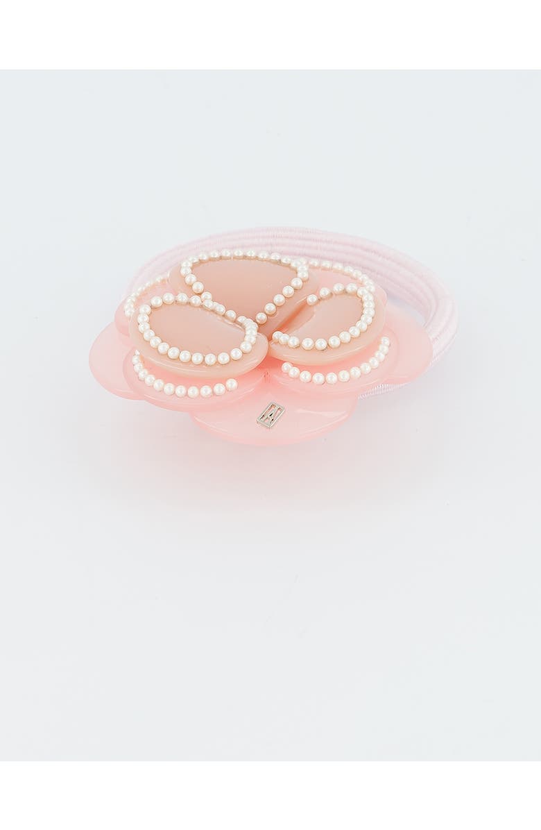 Alexandre de Paris Camelia Acetate Hair Tie, Alternate, color, Pink