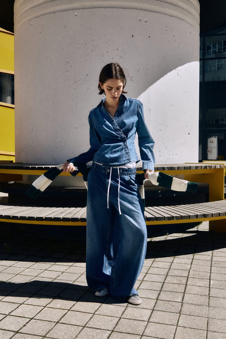 Denim Wrap Shirt, Alternate, color, Denim blue