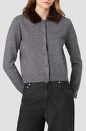 French Connection Sloane Faux Fur Collar Cardigan
