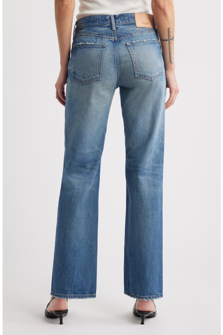 Bethpage Step Raw Hem Straight Leg Jeans, Alternate, color, BLUE