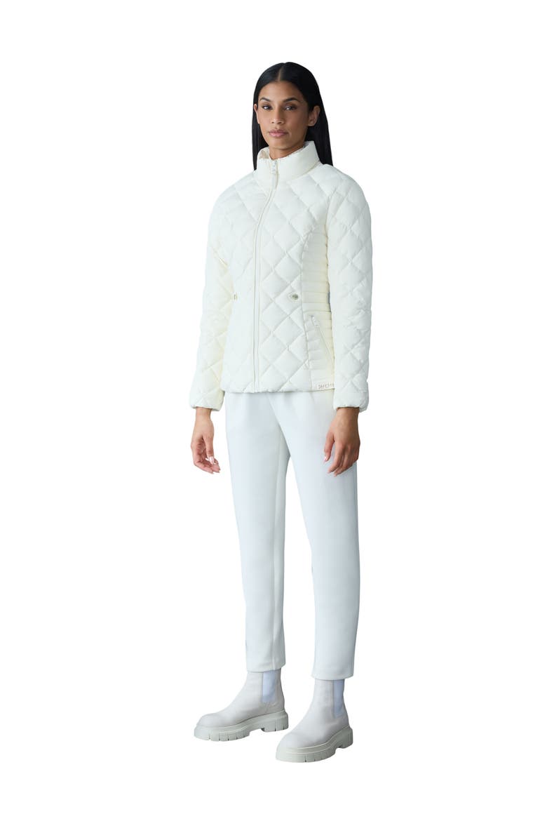 VIK Diamond Quilted Recycled Down Jacket, Alternate, color, CREAM