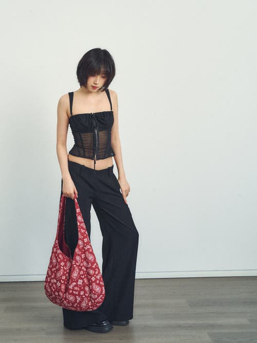 Lost Pattern Nyc "paisley" Cotton Hobo Shoulder Bag In Multi