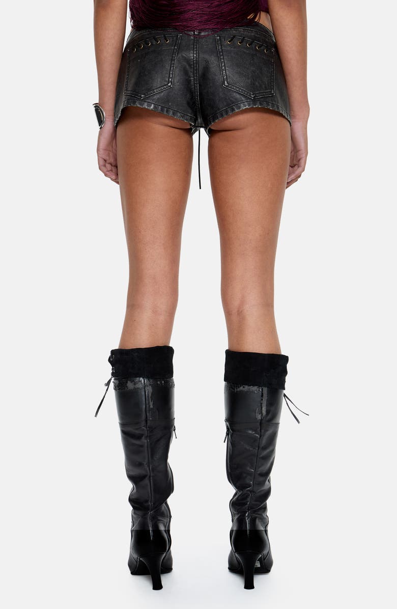 JADED LONDON Whipstitch Lace-Up Hotpants, Alternate, color, Black