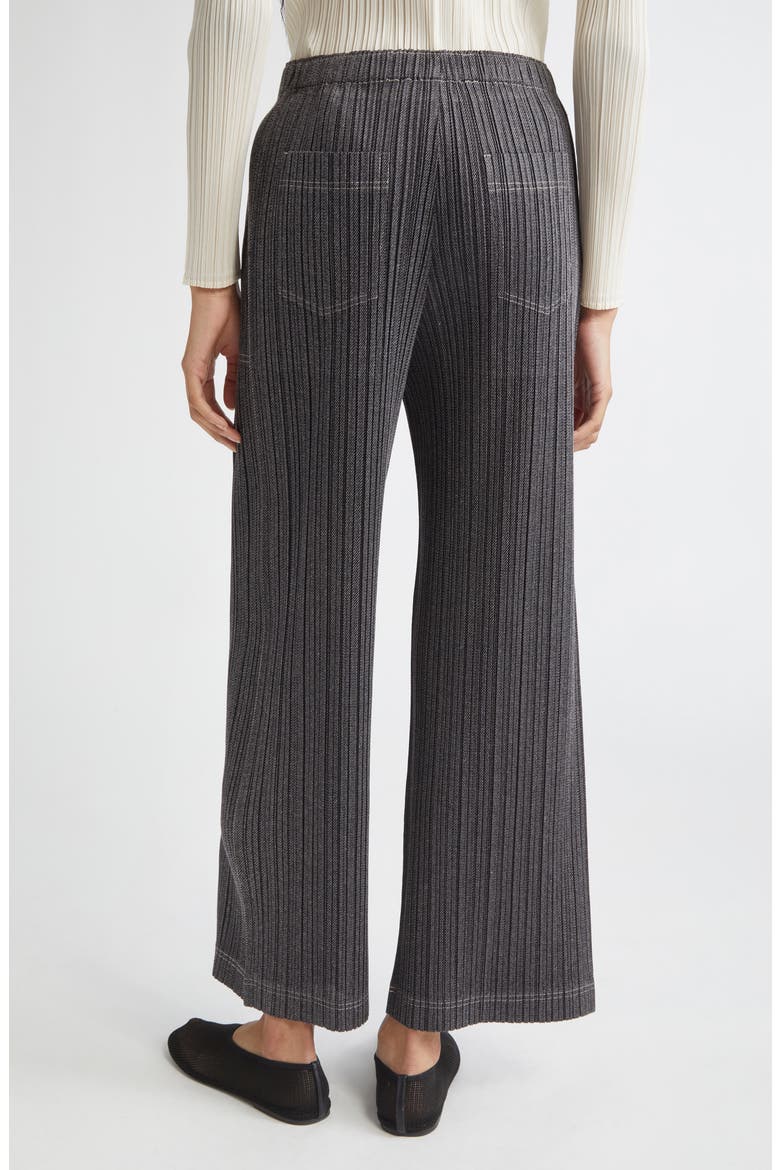 Trompe l'Oeil Pleated Straight Leg Pants, Alternate, color, BLACK