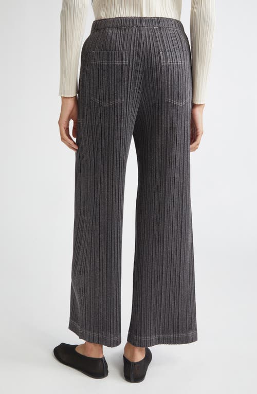 Issey Miyake Pleats Please  Trompe L'oeil Pleated Straight Leg Pants In Gray