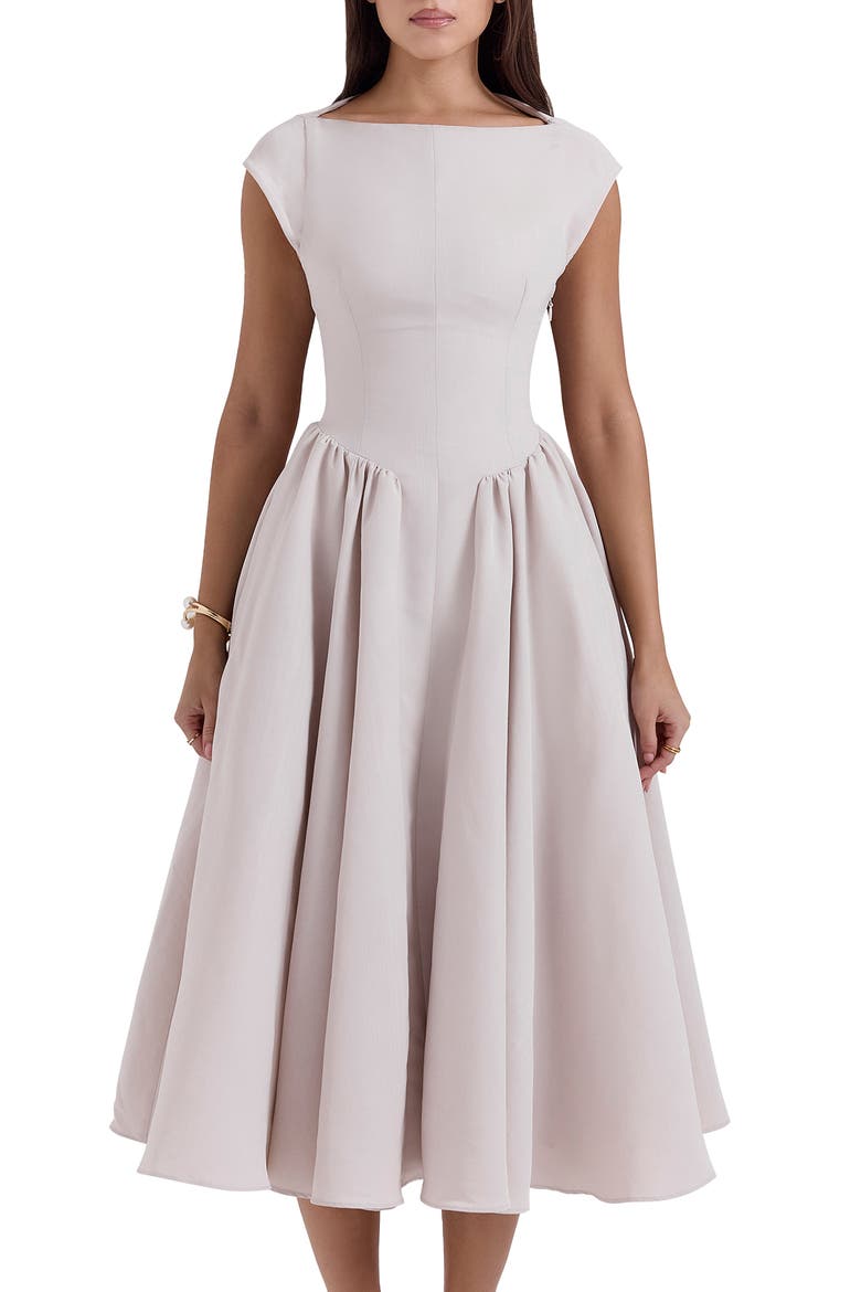 Debutante Open Back Satin Midi Dress (Women) | Nordstrom