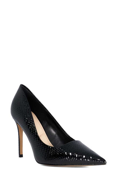 Assured Croc Embossed Faux Leather Pump