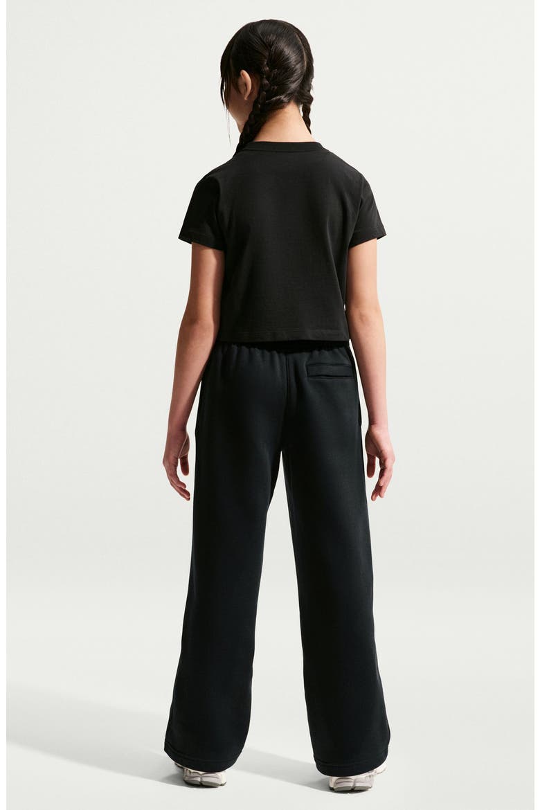 Kids' French Terry Wide Leg Pants, Alternate, color, BLACK/ WHITE/ WOLF GREY