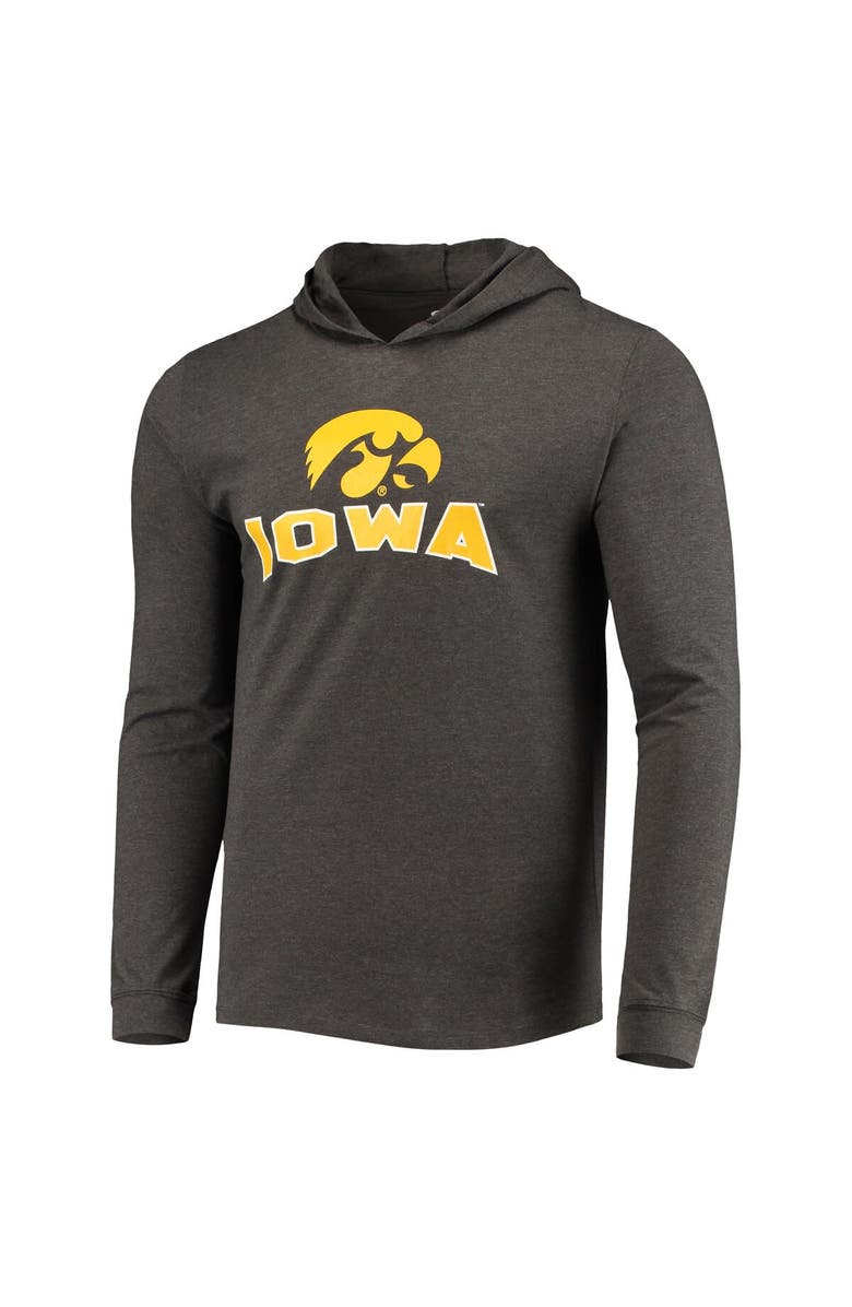 CONCEPTS SPORT Men's Concepts Sport Black/Heather Charcoal Iowa Hawkeyes Meter Long Sleeve Hoodie T-Shirt & Jogger Pajama Set, Alternate, color, Black