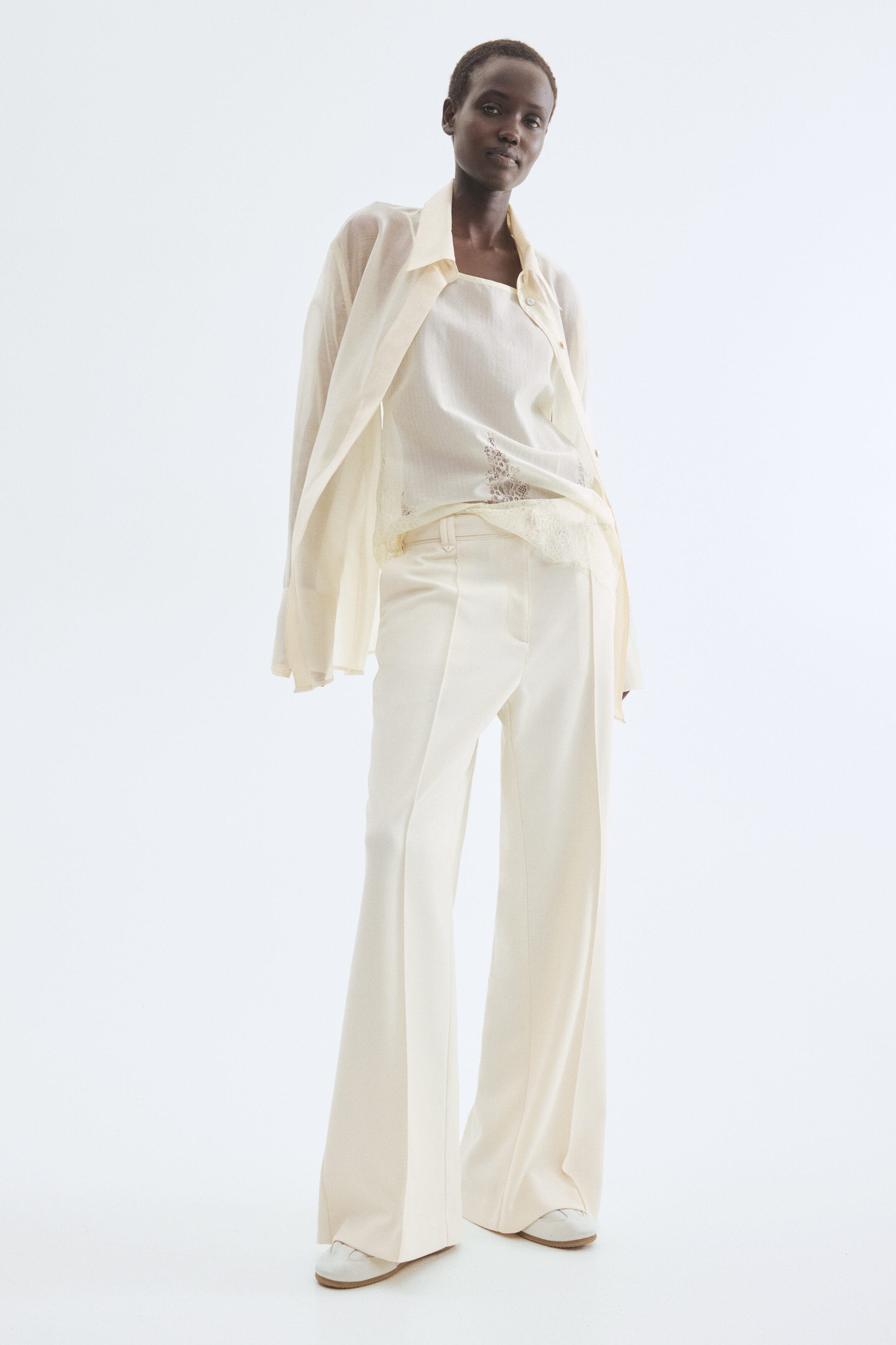 Flared Belted Trousers - image 2