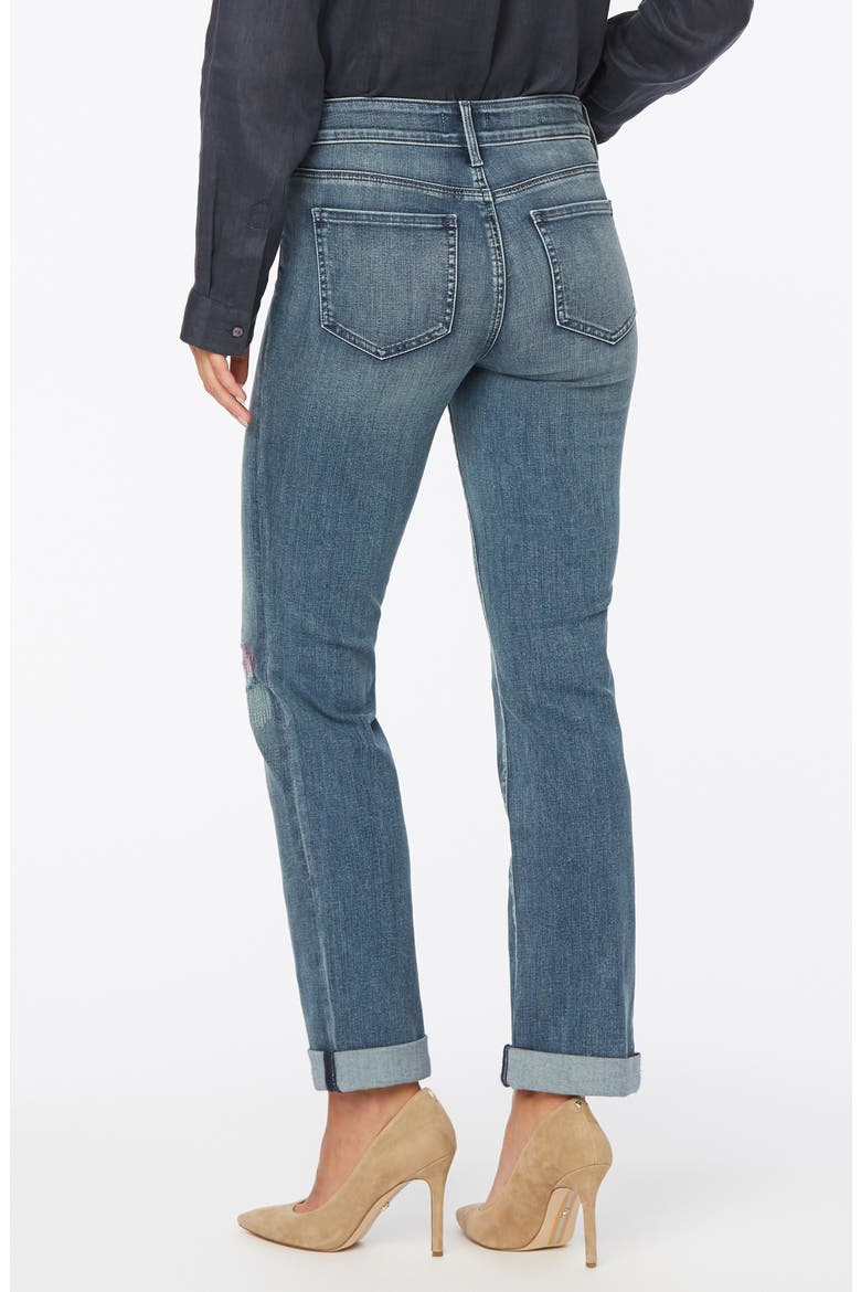 Marilyn Cool Embrace® Ripped Ankle Straight Leg Jeans, Alternate, color, CLEAN MONET