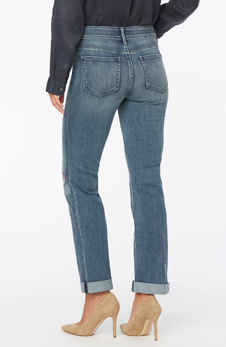 NYDJ Marilyn Cool Embrace<sup>®</sup> Ripped Ankle Straight Leg Jeans, Alternate, color,