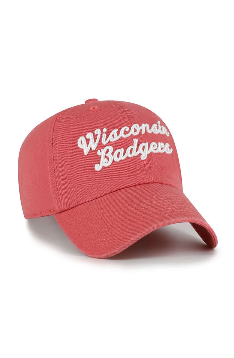 '47 Men's '47 Light Red Wisconsin Badgers Vault Clean Up Adjustable Hat, Alternate, color,