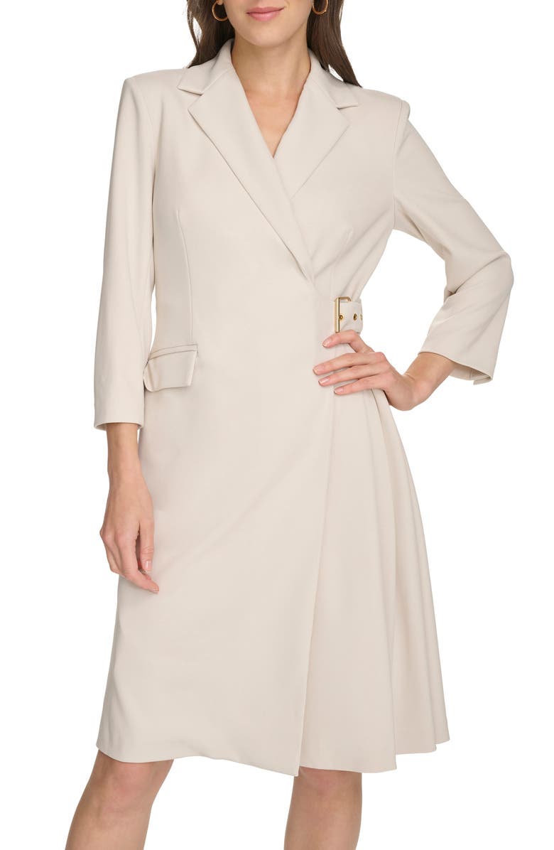 Calvin Klein Buckle Wrap Blazer Dress, Alternate, color,