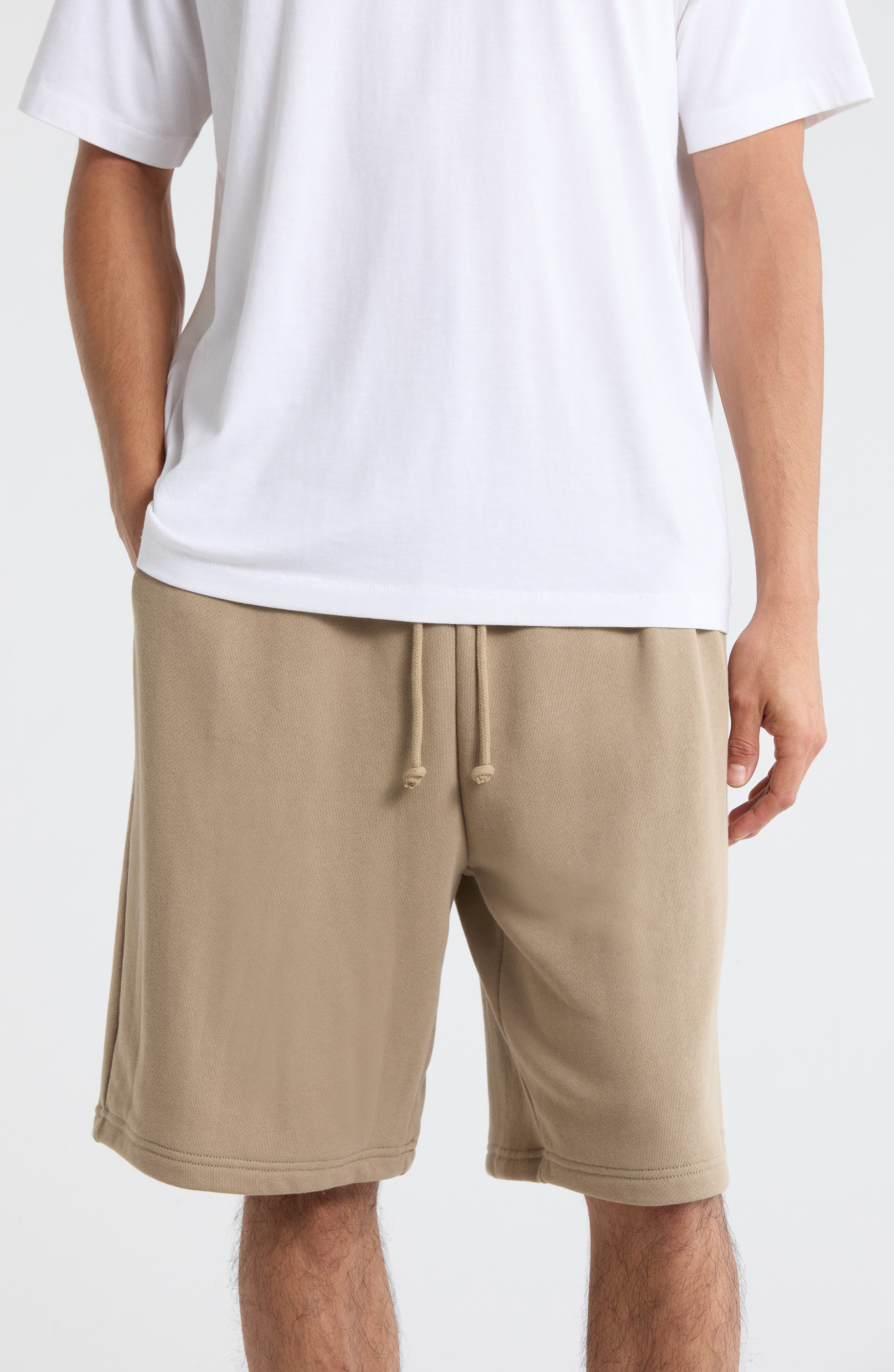 Drawstring Waist Cotton Blend Shorts - image 3