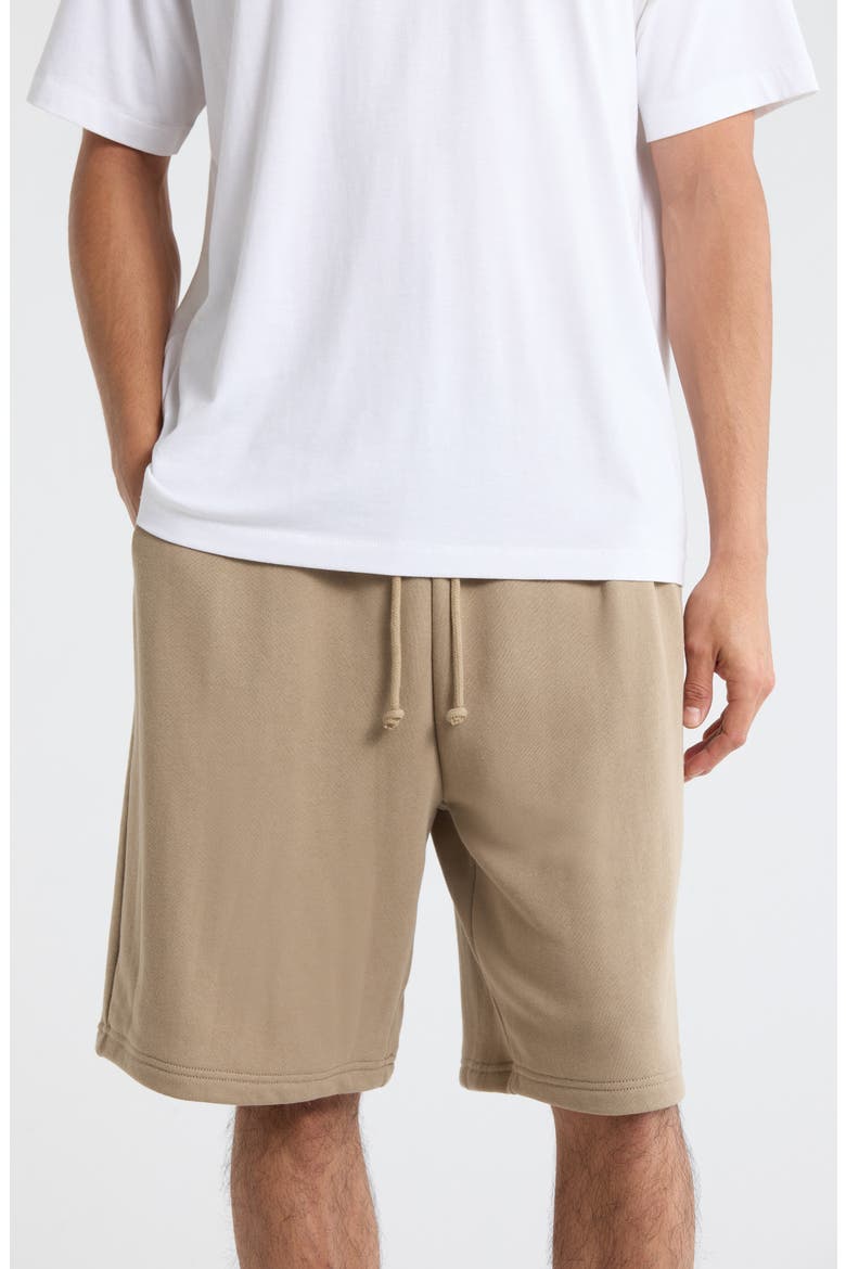 Drawstring Waist Cotton Blend Shorts, Main, color, TAN TEAK