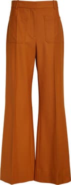 Victoria Beckham Alina High Waist Stretch Flare Leg Pants