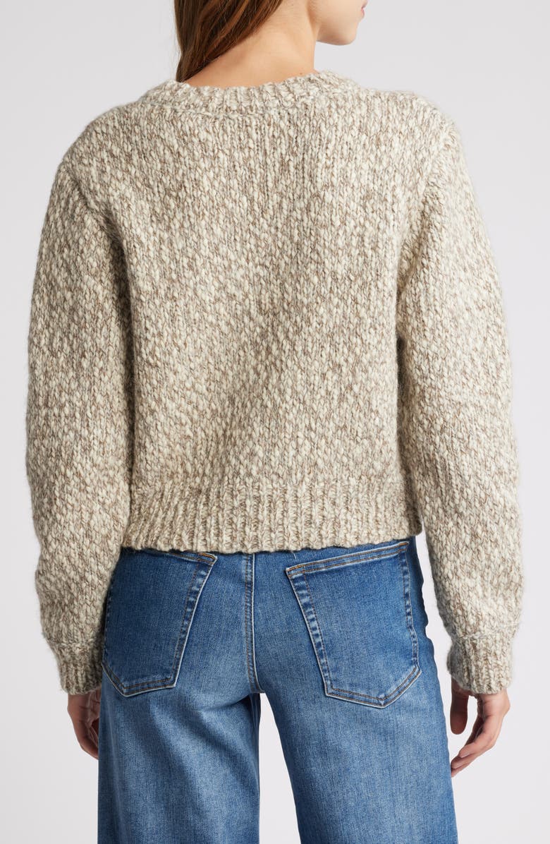 FRAME Marl Wool Blend Cardigan Sweater, Alternate, color, 