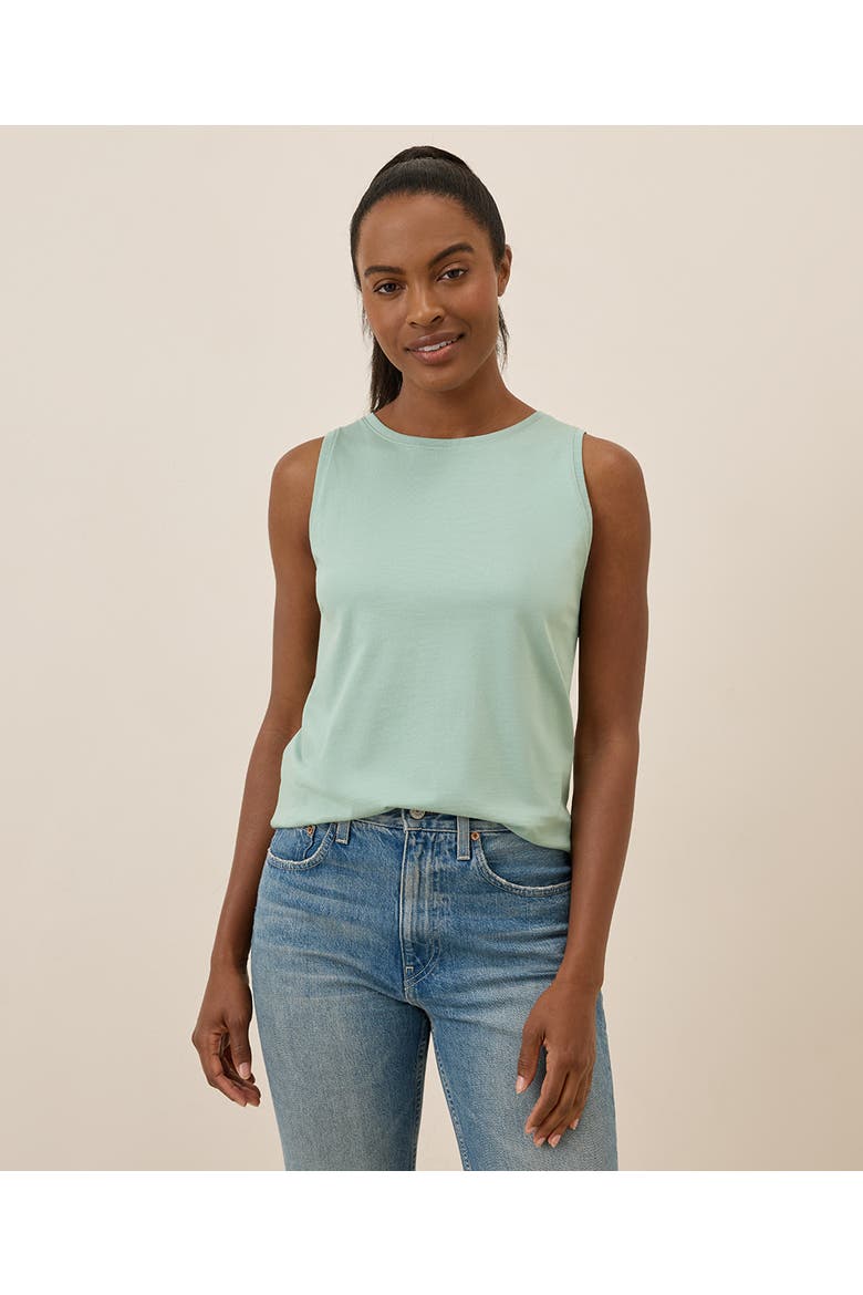 Organic Cotton Softspun High Neck Tank, Main, color, Agave Green