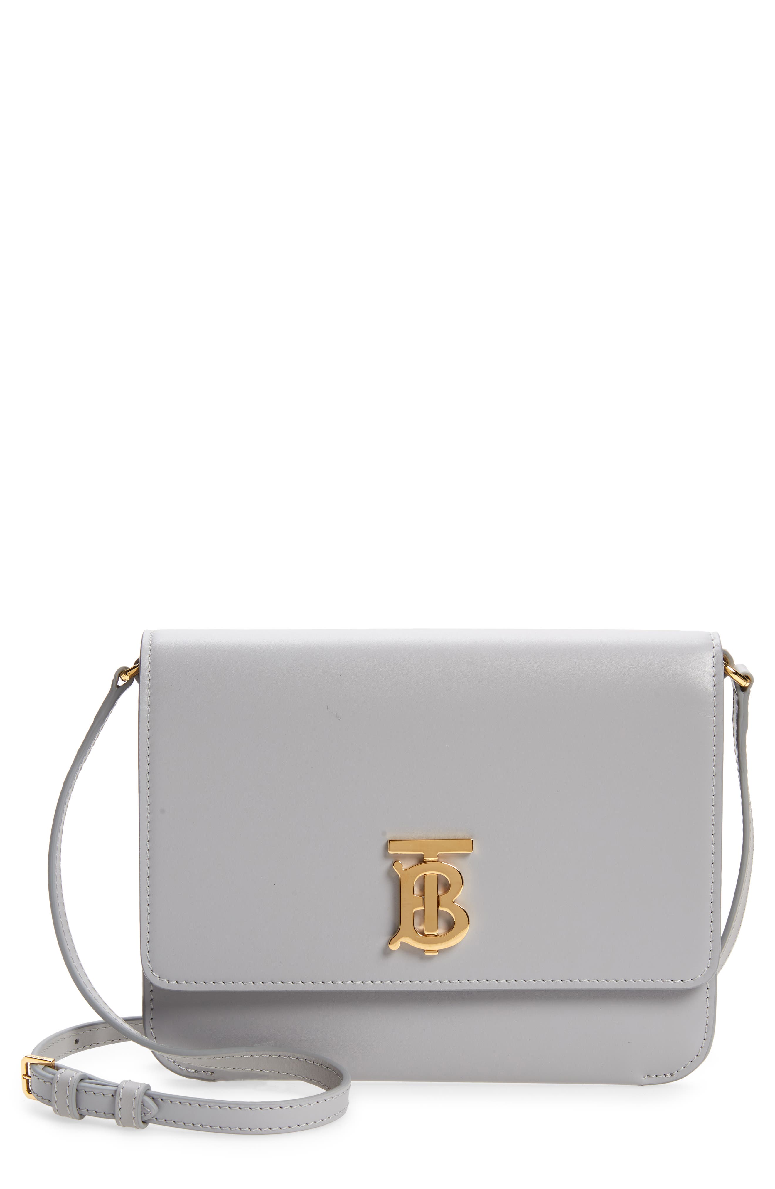 Burberry Mini TB Monogram Leather Shoulder Bag, Main, color, 