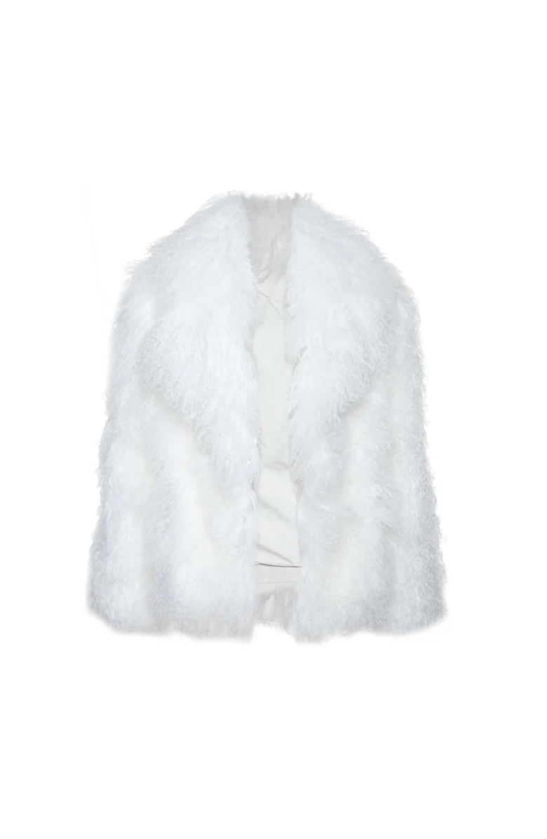 SPARKL UR FAMOUS  FUR COAT, Alternate, color, White