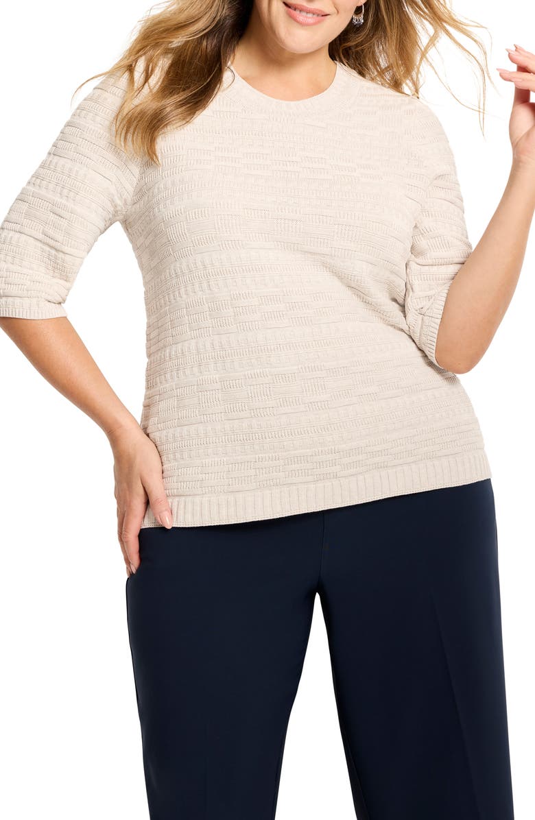 NIC+ZOE Textured Sweater, Main, color, Sugar Cookie