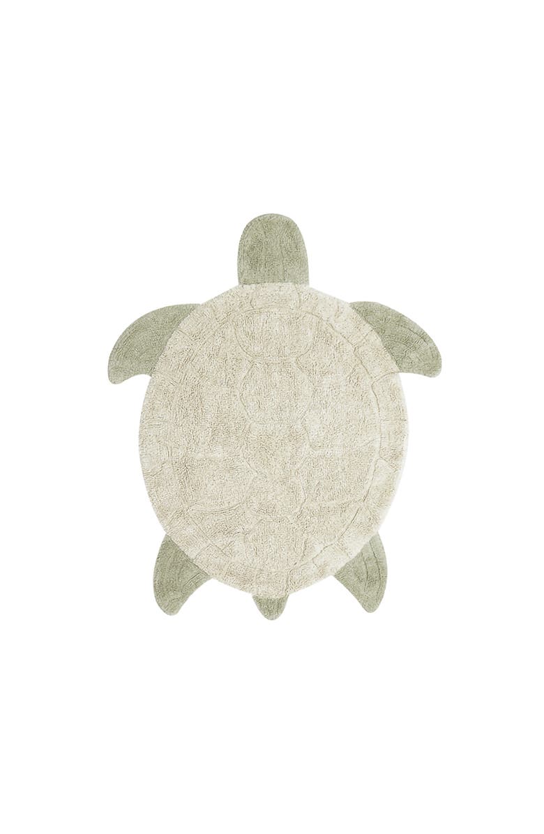Lorena Canals Washable Rug Sea Turtle, Main, color, Natural, Olive