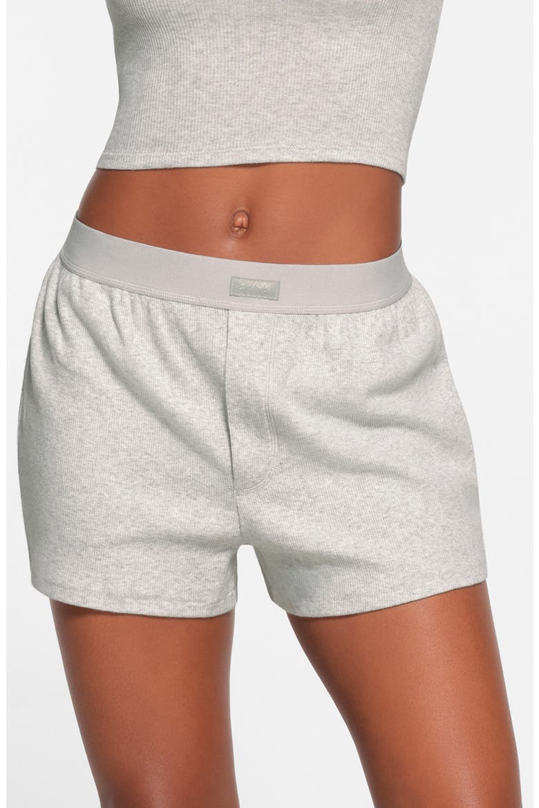 Rib Stretch Cotton Loose Boxers, Main, color, LIGHT HEATHER GREY