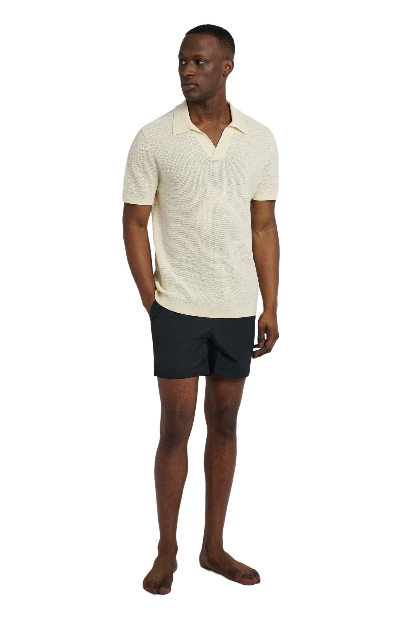 Cotton Textured Johnny Collar Polo - image 3