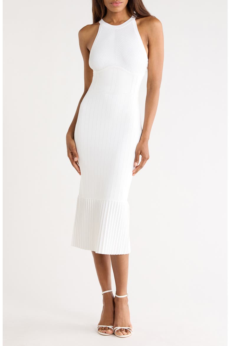Kim Pleat Hem Knit Dress, Main, color, IVORY