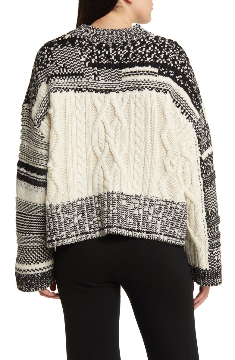 COS Marled Fair Isle Wool & Cashmere Sweater, Alternate, color, 