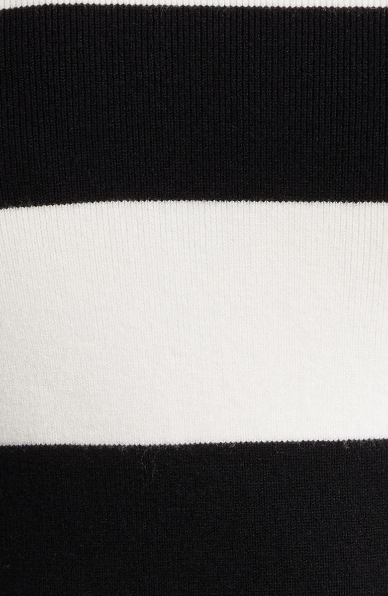 Elie Tahari The Clio Stripe Sweater, Alternate, color, Noir/ Sky White