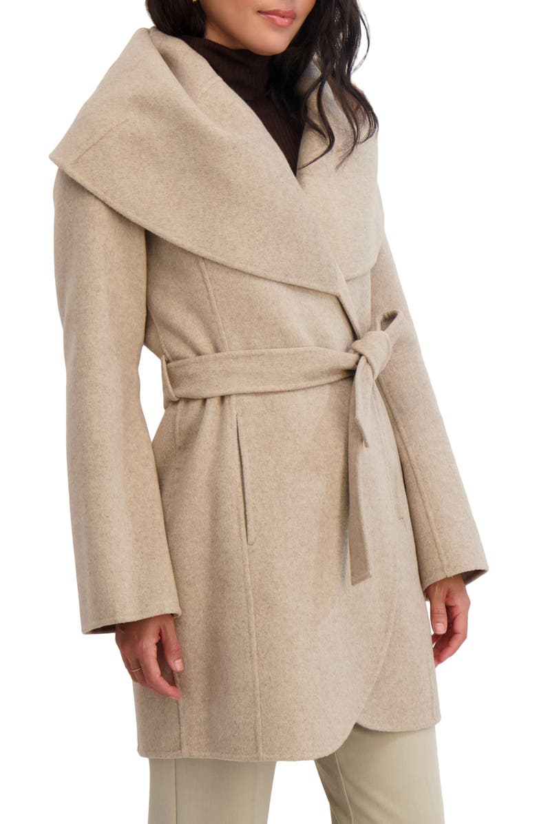 Tahari Marilyn Wool Blend Coat, Alternate, color, Oatmeal