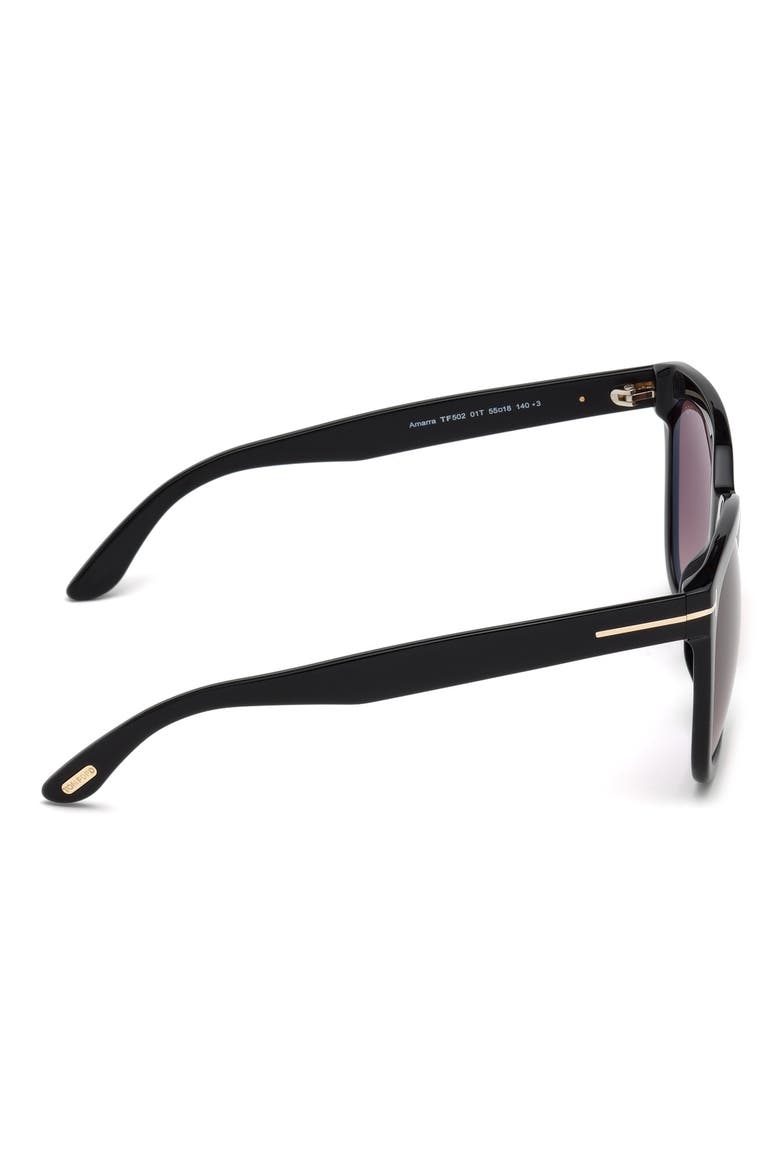 Amarra 55mm Gradient Square Sunglasses, Alternate, color, BLACK/ GRADIENT BURGUNDY