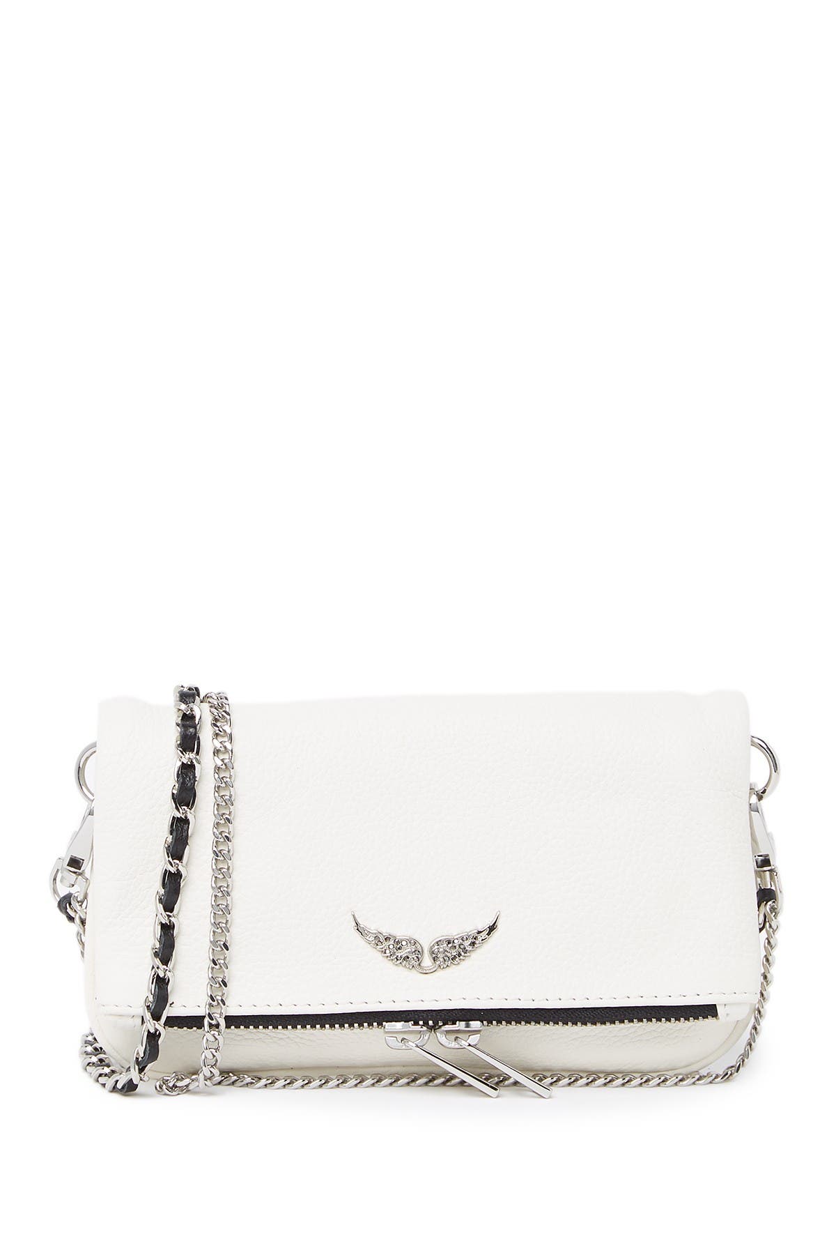 Zadig & Voltaire Nano Rock Leather Crossbody Bag, Main, color, 
