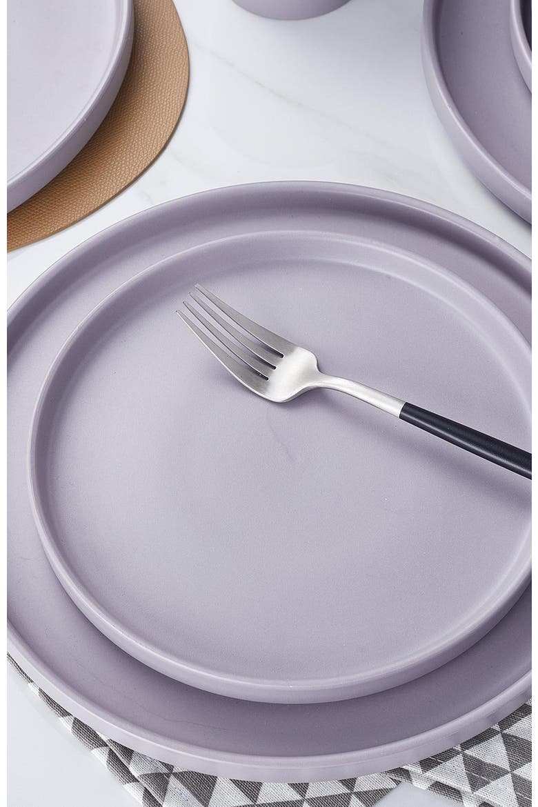 Cleo Stoneware 16-Piece Dinnerware Set, Alternate, color, Light Gray