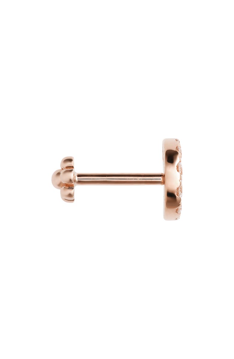 MARIA TASH Diamond Moon Threaded Stud Earring, Alternate, color, Rose Gold