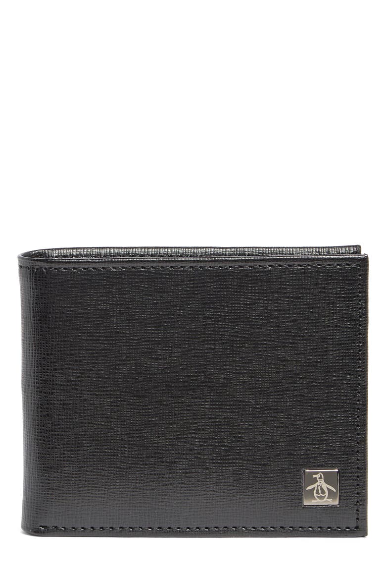 Saffiano Bifold Leather Wallet, Main, color, BLK001