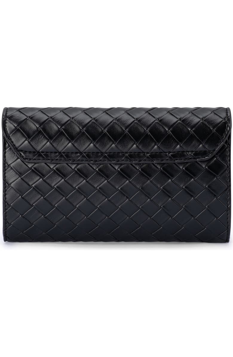 Olga Berg Aisha Woven Faux Leather Clutch, Alternate, color,