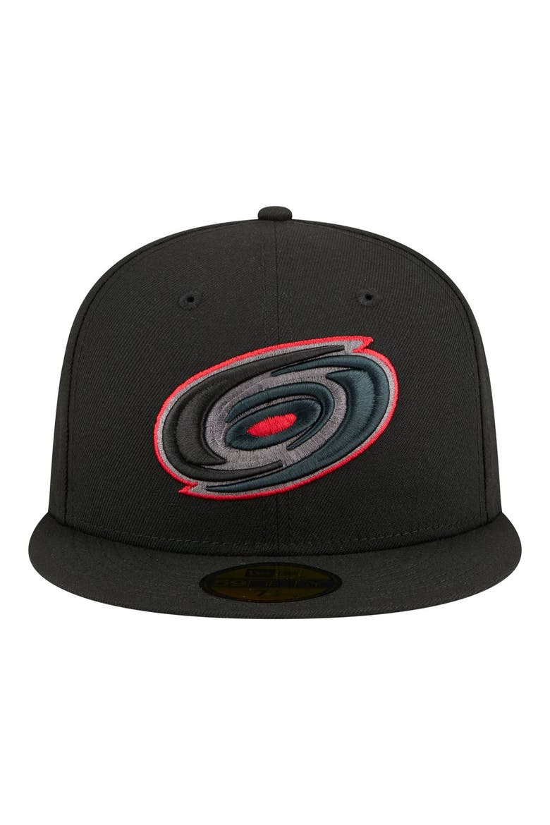 Men's New Era Black Carolina Hurricanes Color Pop 59FIFTY Fitted Hat, Alternate, color, Black