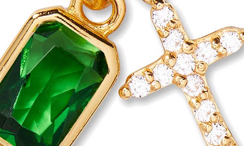 Brook & York Brook And York Josephine Cross & Birthday Pendant Necklace In Gold May