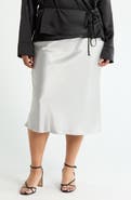 Renee C Satin Midi Skirt