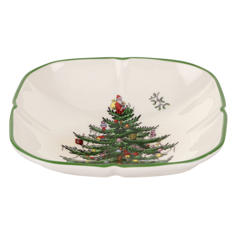 Christmas Tree Sculpted Square Dish 5.5"