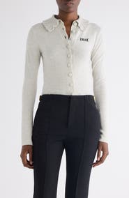 Chloé Crochet Collar Wool Cardigan