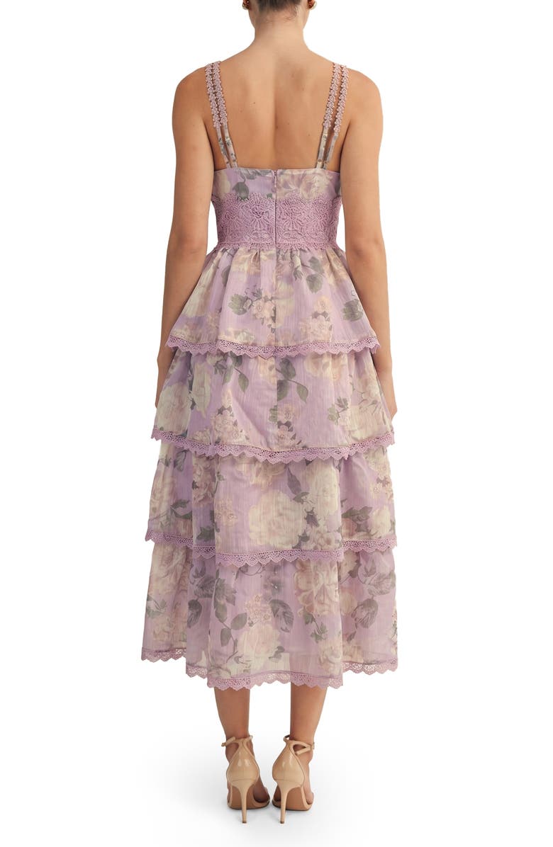 Arose Studio Sylvie Layered Ruffle Sleeveless Maxi Dress, Alternate, color, Lavender