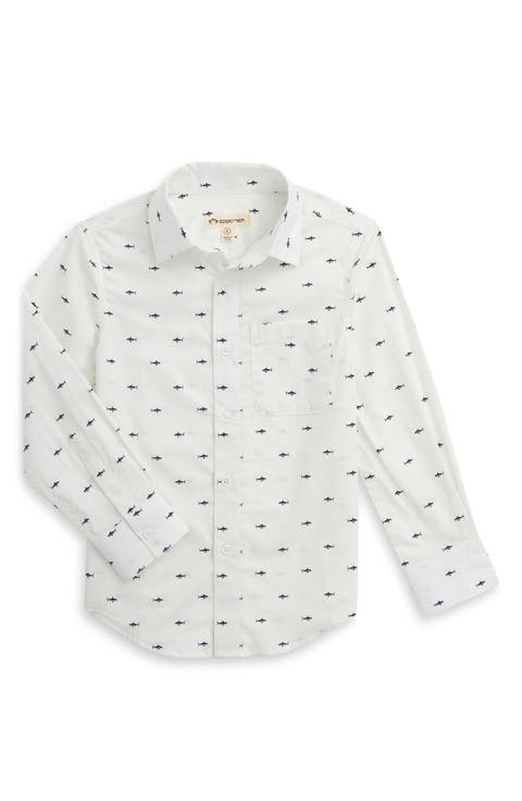 Kids' Print Cotton Button-Up Shirt (Toddler, Little Kid & Big Kid)