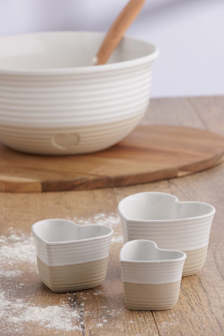 Rustic Charm Measuring Cups, Set of 3 Stoneware Cups, Alternate, color, Beige