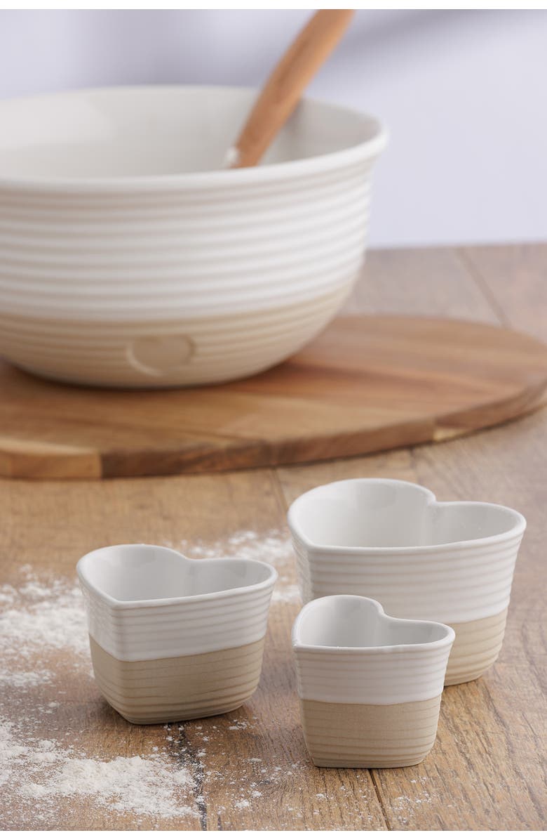 MASON CASH Rustic Charm Measuring Cups, Set of 3 Stoneware Cups, Alternate, color, Beige