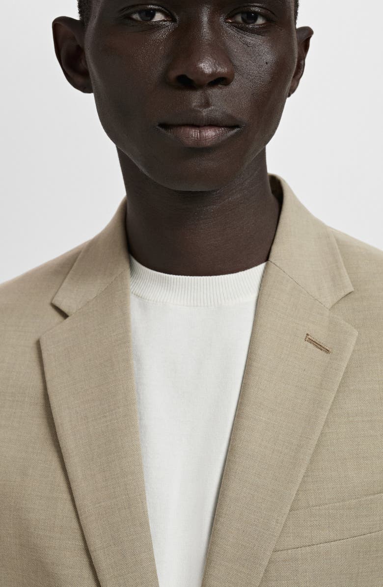 MANGO Milan Slim Fit Linen Blazer, Alternate, color, Green